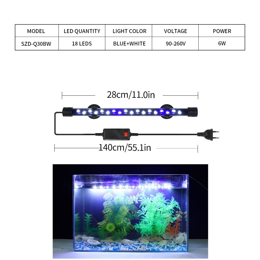 90-260v high brightness water proof aquarium led lighting fish tank
