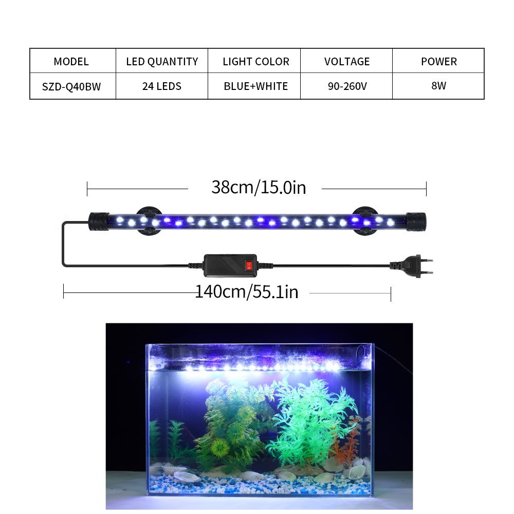 90-260v high brightness water proof aquarium led lighting fish tank