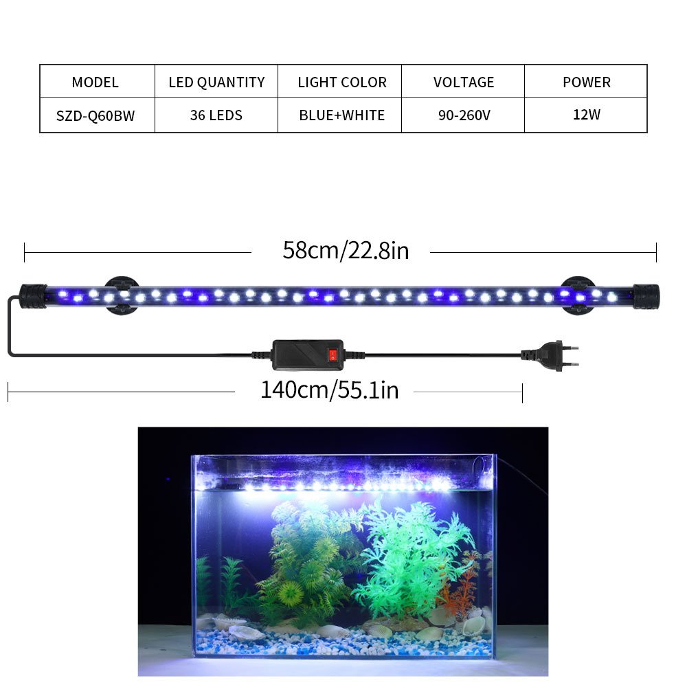 90-260v high brightness water proof aquarium led lighting fish tank