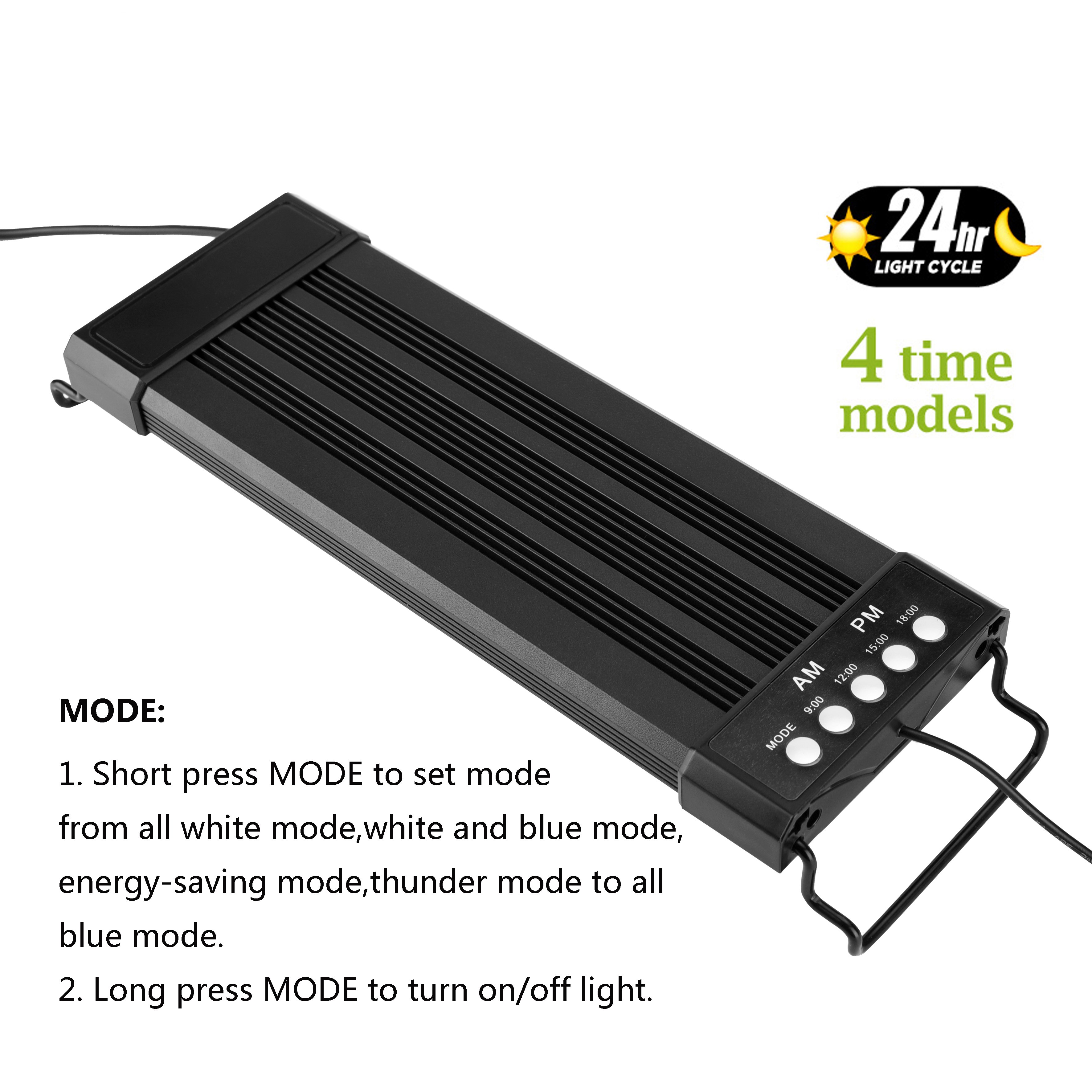 Seabillion Newest Design Fish Tank Light with Brackets LED Aquarium Lighting for Plant Grow