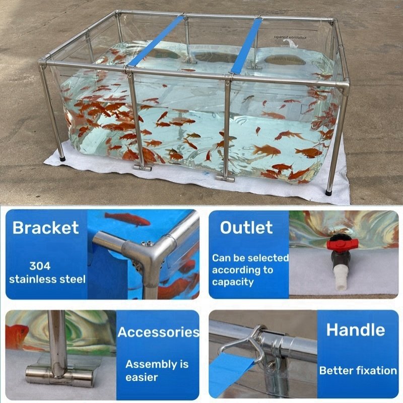 Pvc 1000L Round Turtle Koi Show Tank Plastic Live Betta Fish Tank Aquarium Large Koi Fish Pond Transport Aquarium Tank