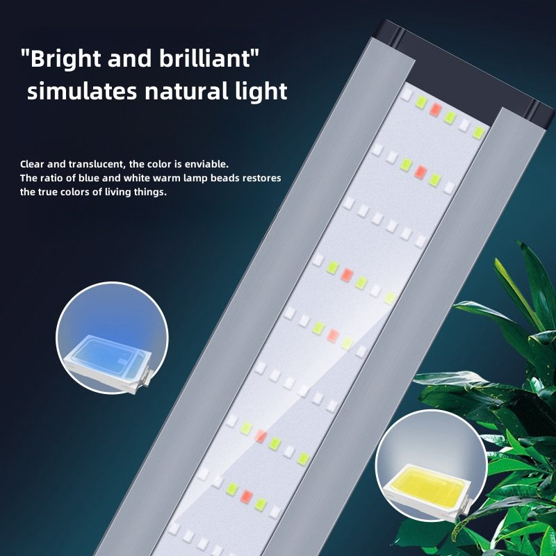 Freshwater Plant Color Star Clip On Aquarium Light LED Eco-friendly Aluminum Alloy 7W Blue Whit