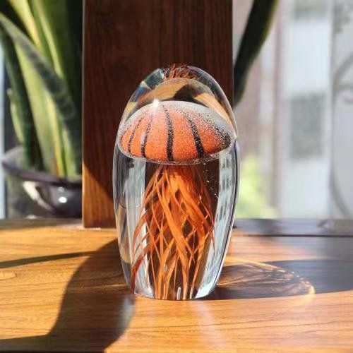 Colored Handmade Glow Glass Jellyfish Paperweight Crystal Valentines Day Gifts