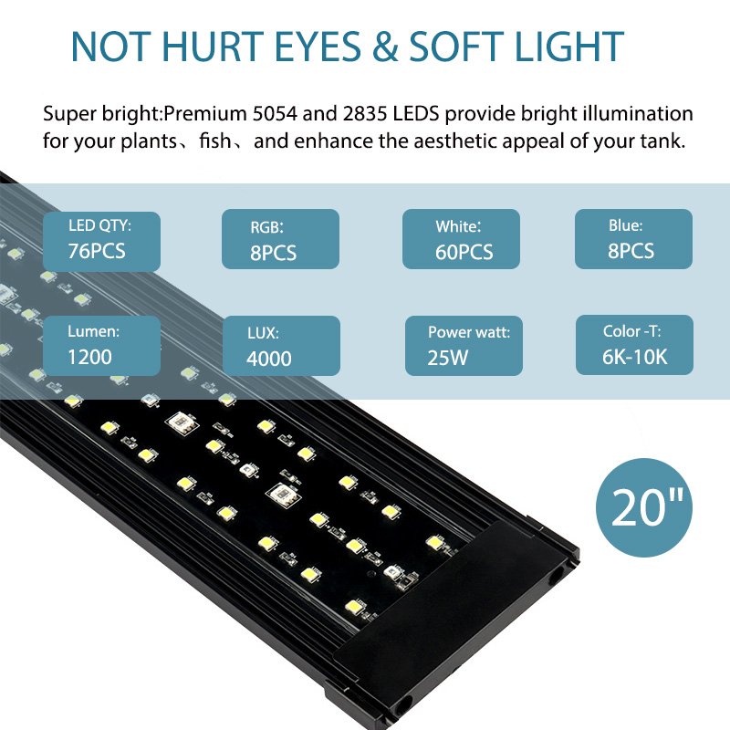 Heto Factory Price Fish Tank RGB Lighting LED Aquarium Lamp aquarium lights for live plant tank