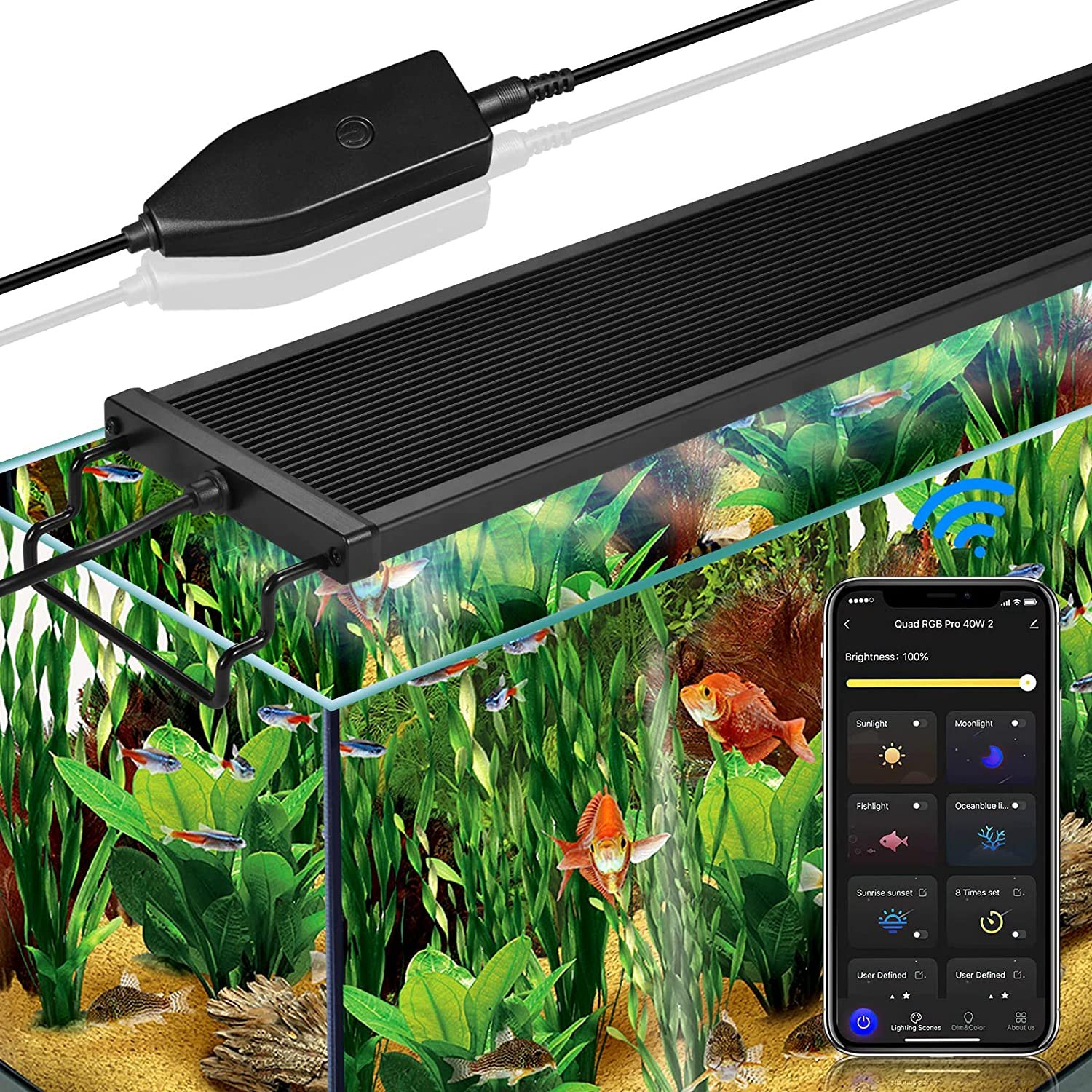 Zaohetian Plant aquarium lamp Full spectrum WRGB water plant light Aquarium tank light