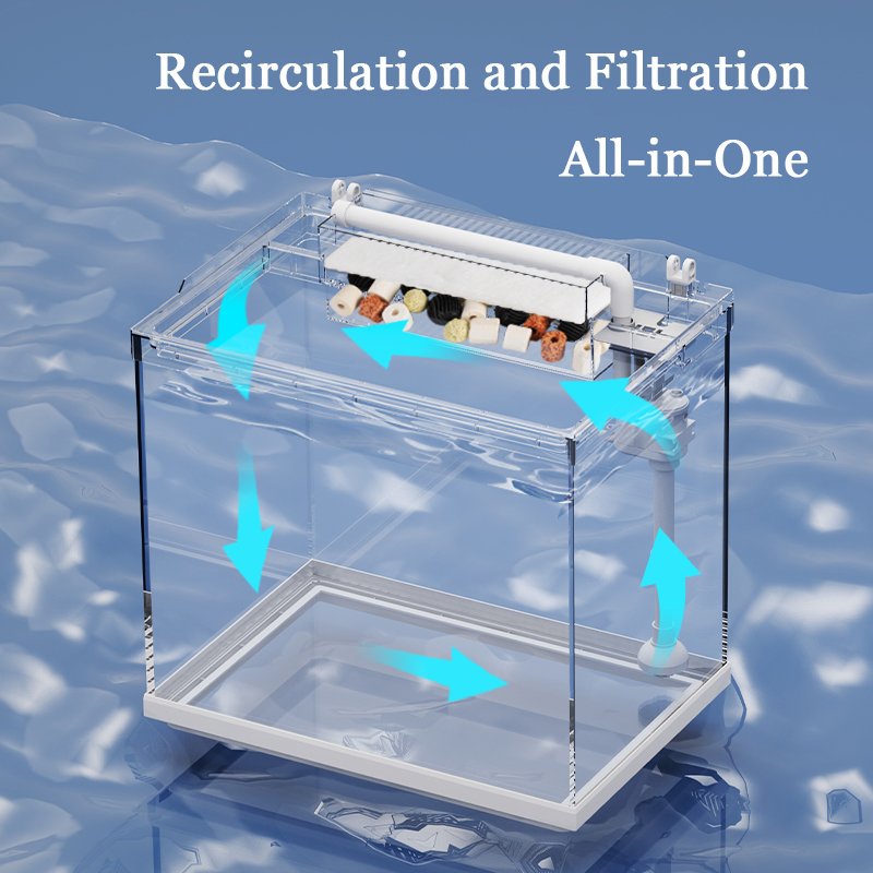 Hot Sale Glass Small Table Retail Fish Tank with Usb Led Lighting for Christmas Gift