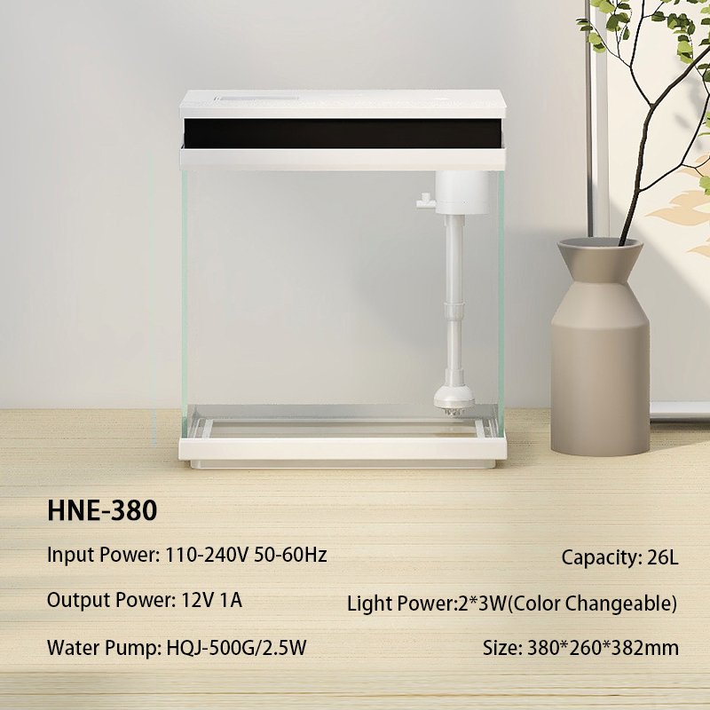 Hot Sale Glass Small Table Retail Fish Tank with Usb Led Lighting for Christmas Gift