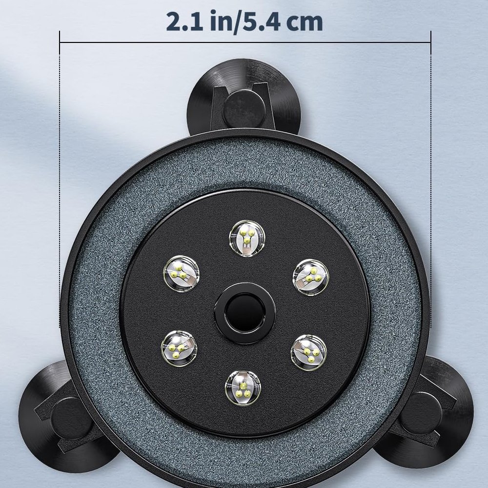 Aquarium Air Bubble LED Light Fish Tank Underwater Bubbler Light Aquarium Air Stone Disc with 4 Lighting Modes & 16 Color