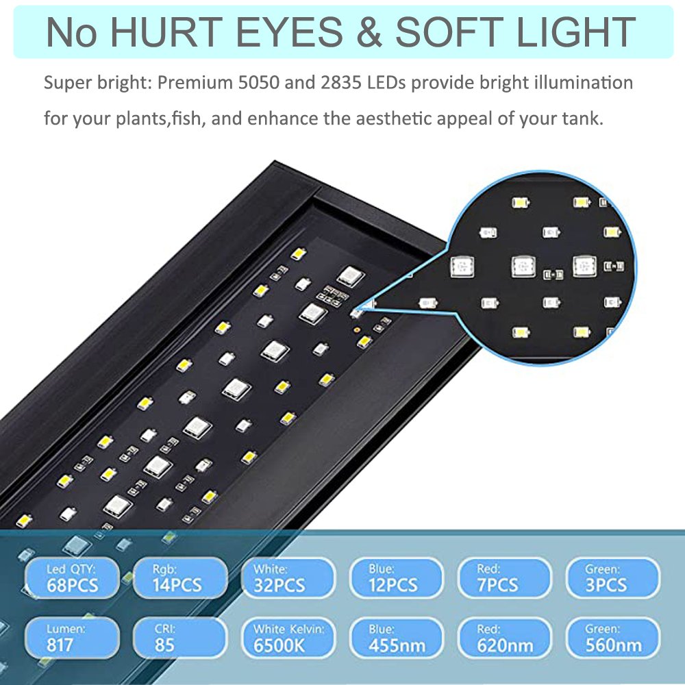 Clip On small led aquarium light 12 inch 30cm 14W aquarium led lighting with aquarium timer 24/7 cycle