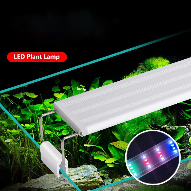 Zaohetian four row switch change color WRGB led aquarium lamp full spectrum bracket fish tank plants light small fish tank lamp