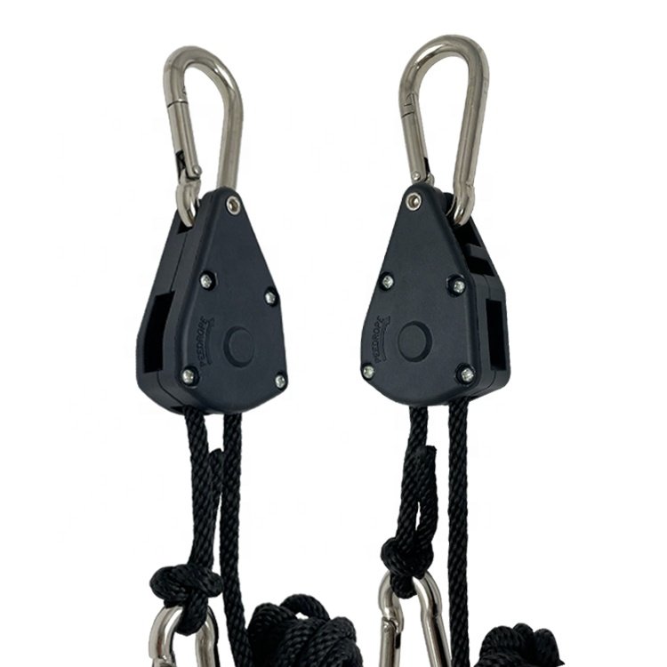 Heavy Duty Hydroponics Reflector 1/8 inch Rope Ratchets, Grow Light Reflector Hanger, Led Aquarium Light Hangers