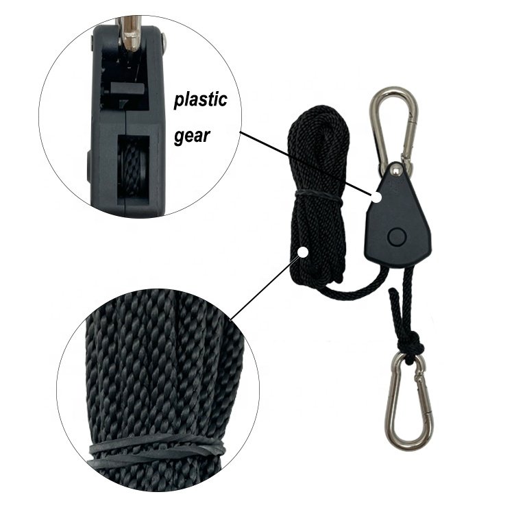 Heavy Duty Hydroponics Reflector 1/8 inch Rope Ratchets, Grow Light Reflector Hanger, Led Aquarium Light Hangers
