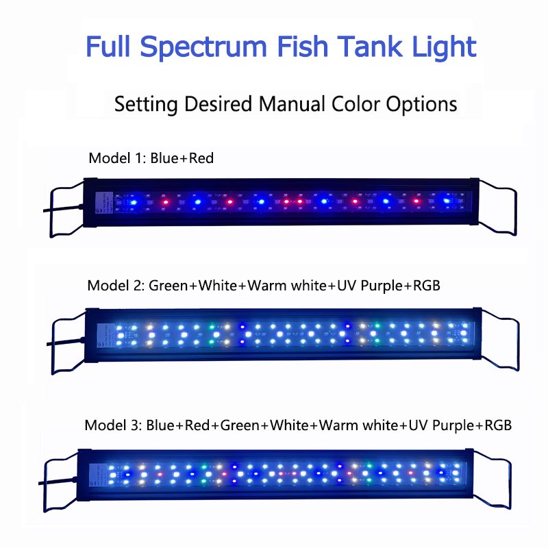 24/7 Mode Full Spectrum Fish Tank Lamp Freshwater Plant Light Led Aquarium Light With Timer aquarium lights for live plant tank