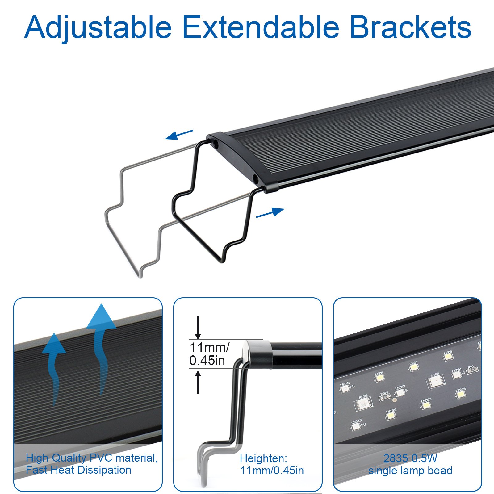 24/7 Mode Full Spectrum Fish Tank Lamp Freshwater Plant Light Led Aquarium Light With Timer aquarium lights for live plant tank