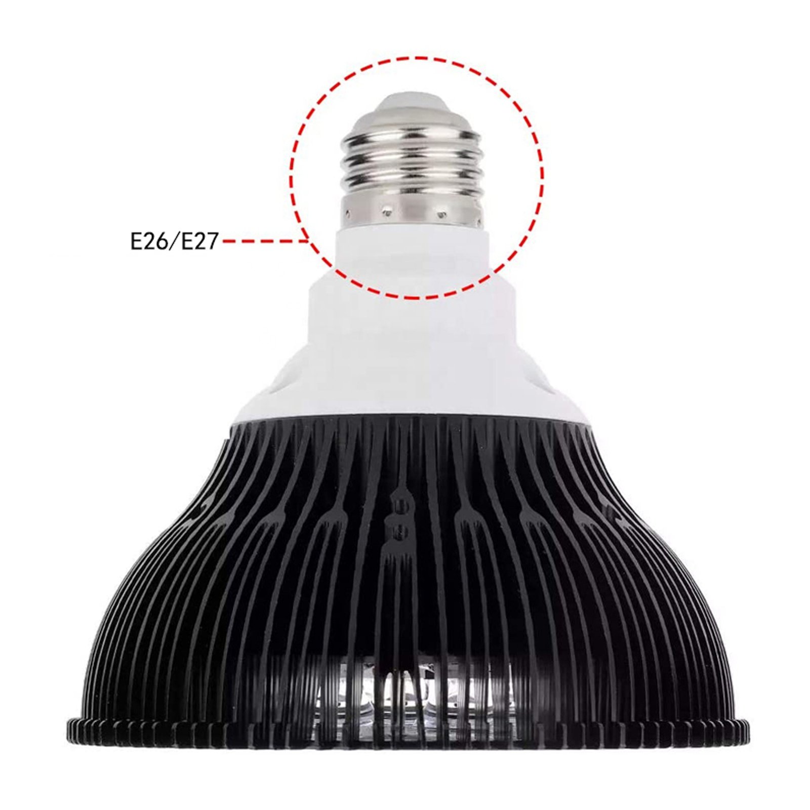 Cusomik 54 Watt Led Aquarium Light Bulb Full Spectrum E27 Base White Blue Grow Lamp for Coral Saltwater Fish Tank Reef Light