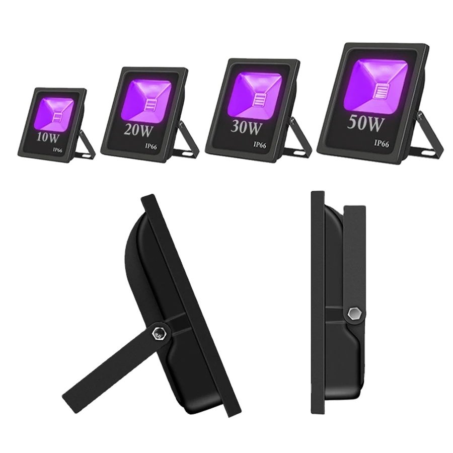 IP66 Waterproof High Power UV Black Lights with Plug Ultraviolet Floodlight for Party Stage Paint Decor 30W 50W UV Flood Light