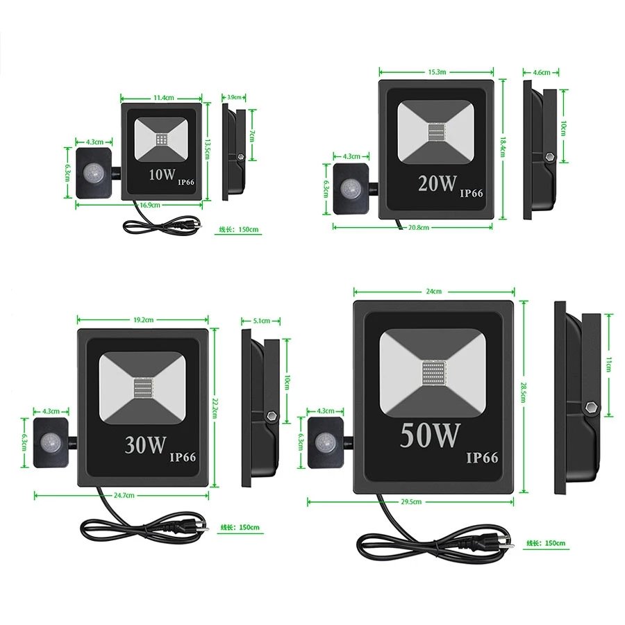 IP66 Waterproof High Power UV Black Lights with Plug Ultraviolet Floodlight for Party Stage Paint Decor 30W 50W UV Flood Light