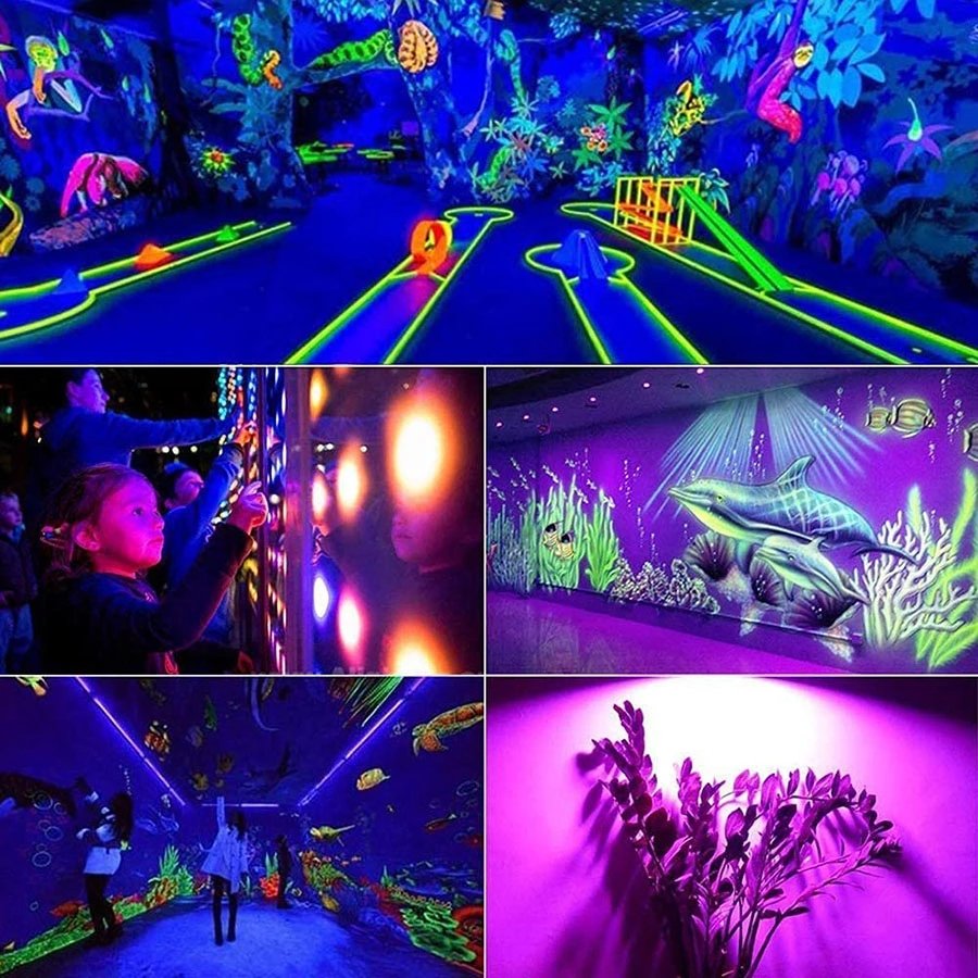 IP66 Waterproof High Power UV Black Lights with Plug Ultraviolet Floodlight for Party Stage Paint Decor 30W 50W UV Flood Light