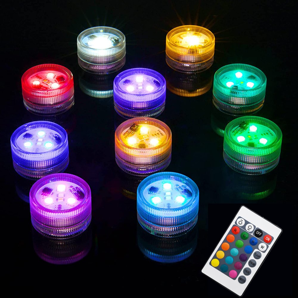 Colorful Underwater Lighting Fish Pond Tank Aquarium Decor Accessories Submersible Light Remote IP68 Light Fountain Pool Lamp