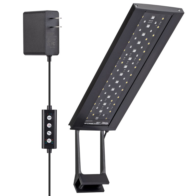 Hygger Adjustable Auto On Off LED Aquarium Accessories Light Full Spectrum Fish Tank Light with LCD Monitor 24/7 Lighting Cycle