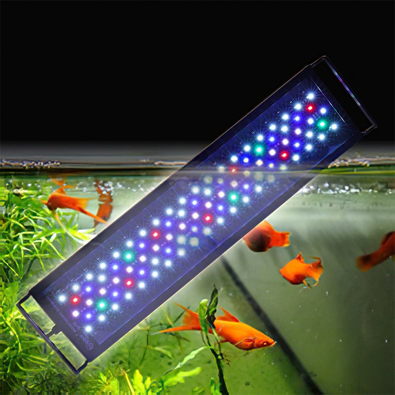 Hygger Adjustable Auto On Off LED Aquarium Accessories Light Full Spectrum Fish Tank Light with LCD Monitor 24/7 Lighting Cycle