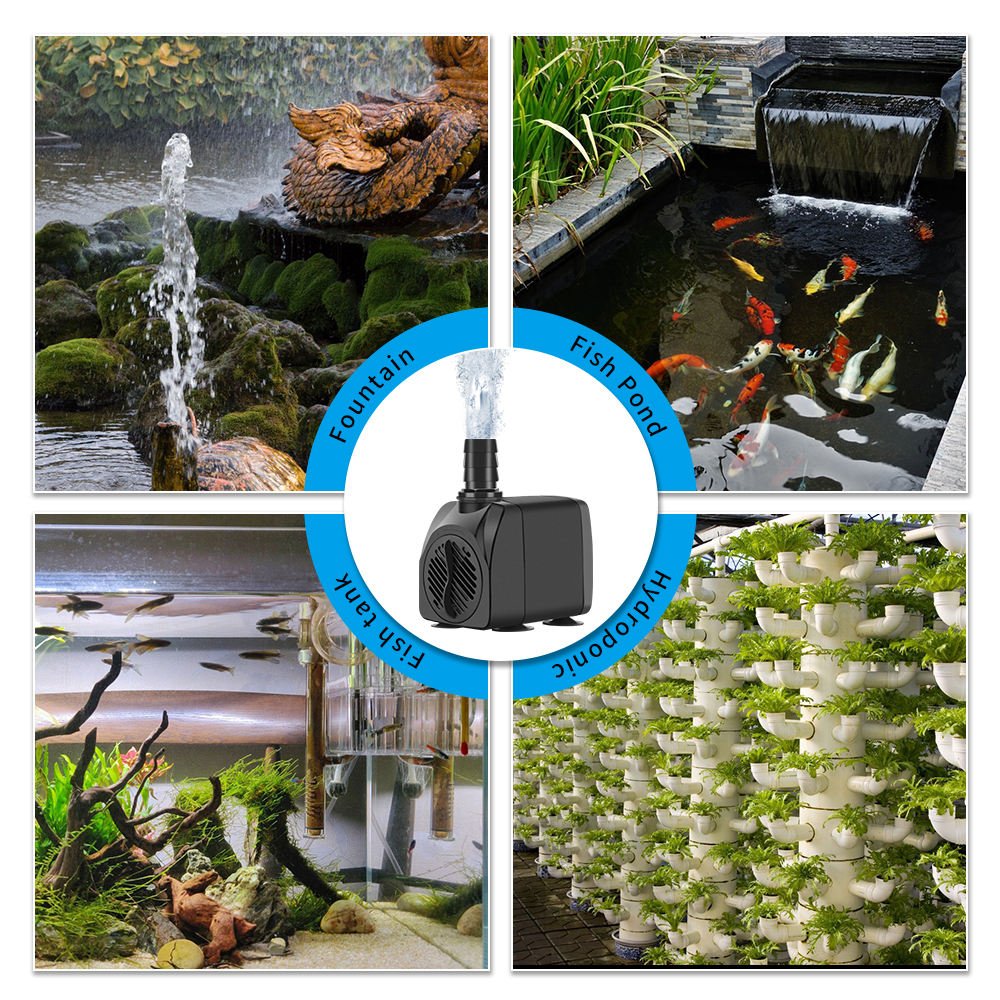Freesea Wholesale Aquaponics 7W 8W 15W DC 12V Mini Submersible Landscape Aquarium Water Pump For Fish Tank