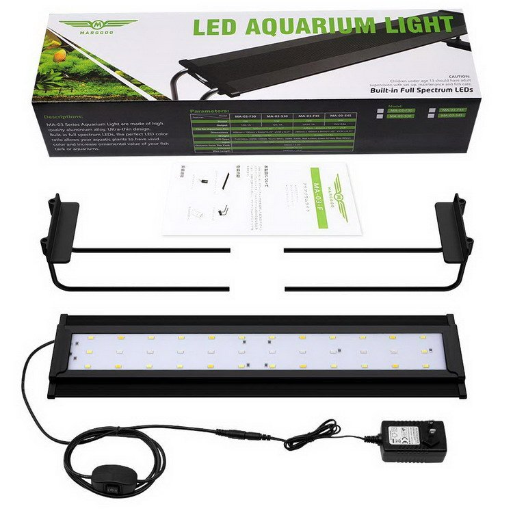 MARGGOO MA02-S120 120W seawater aquarium led lighting for marine reef tank and coral reef System with sunrise and sunset mode