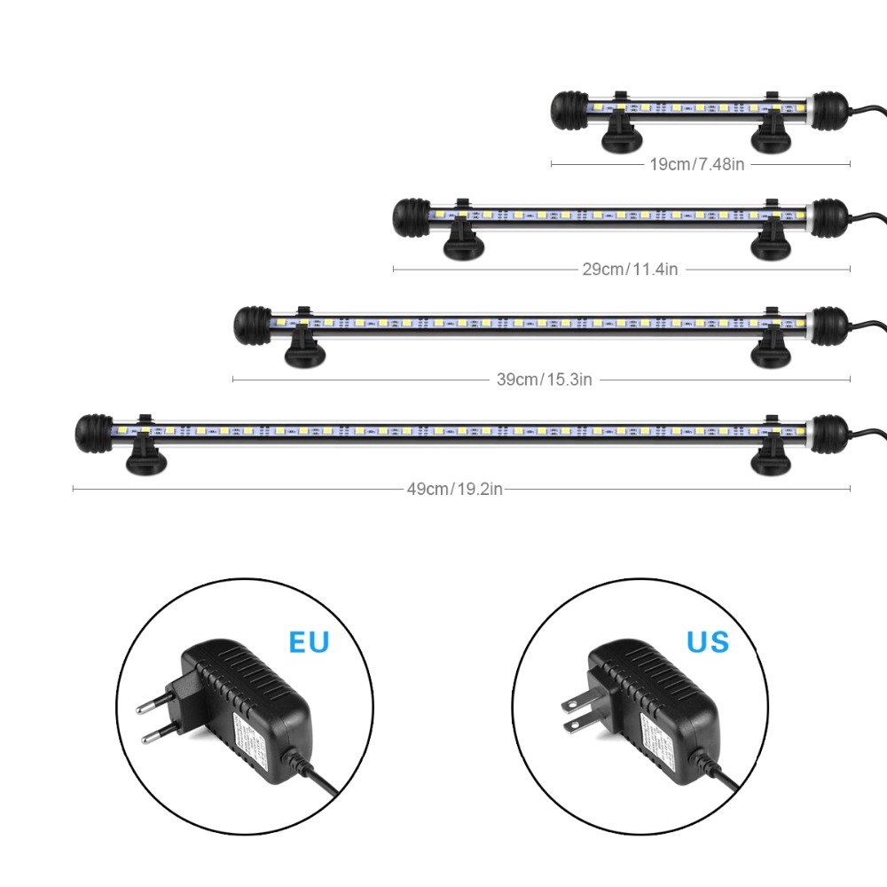 LED lights for aquarium and aquarium, waterproof, 100-240V, EU plug