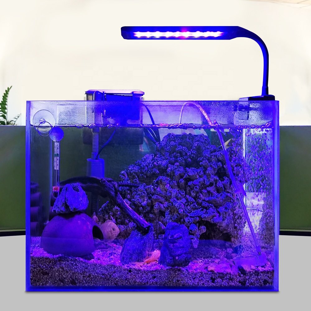 DL-F8 10W full spectrum fish tank lighting salt water lights marine reef sea coral plant grow clip on led aquarium light
