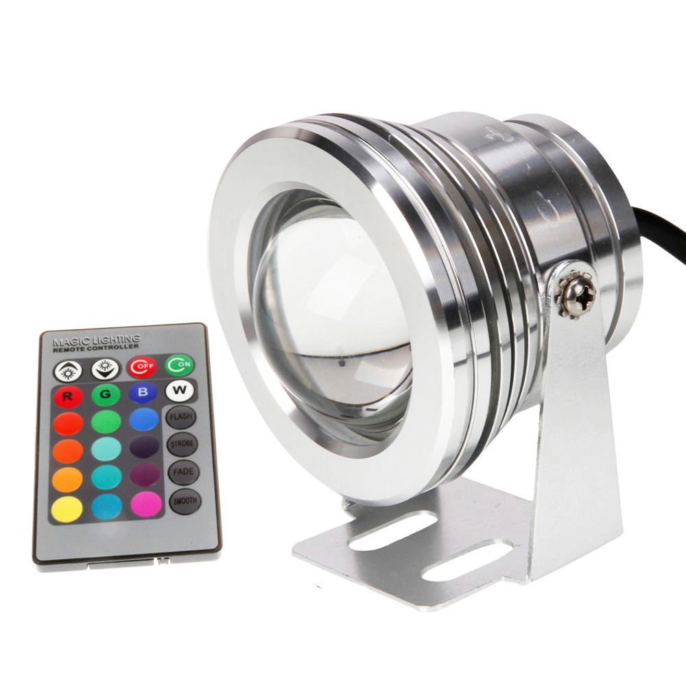 Aluminium Alloy 10w Rgb Led Pool Fountain Lamp Dc 12v Ip68 Led Underwater Light With Remote Control