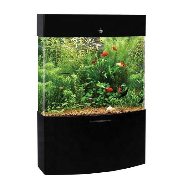 Floor Standing Large Acrylic Fish Aquarium With LED Lights Pump Filter, Acrylic Fish Aquarium