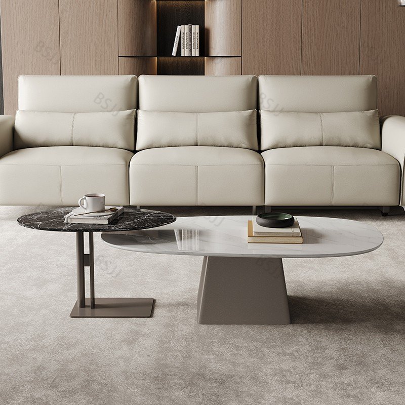 2024 Light Luxury Rock Plate Tea Table Modern Simple Design Small Household Apartment New Living Room Furniture Combination
