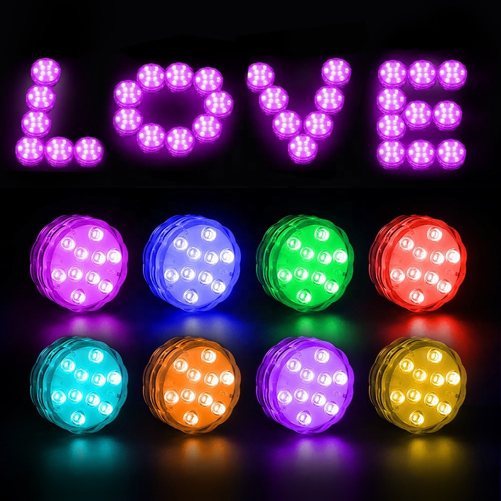 Wholesale Submersible LED Lights Event Home Backyard Decoration RGB Color Remote Control Battery Operated LED Underwater Light