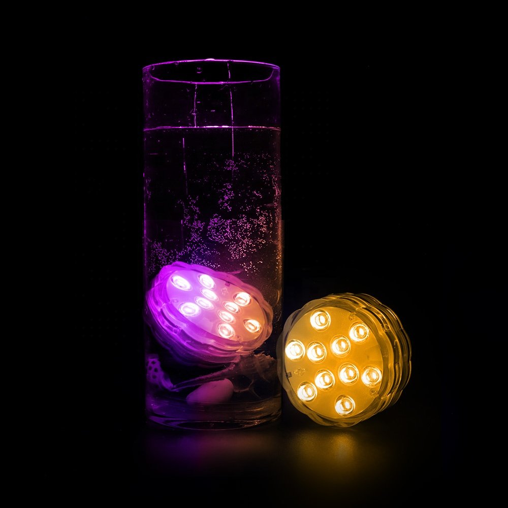 Wholesale Submersible LED Lights Event Home Backyard Decoration RGB Color Remote Control Battery Operated LED Underwater Light