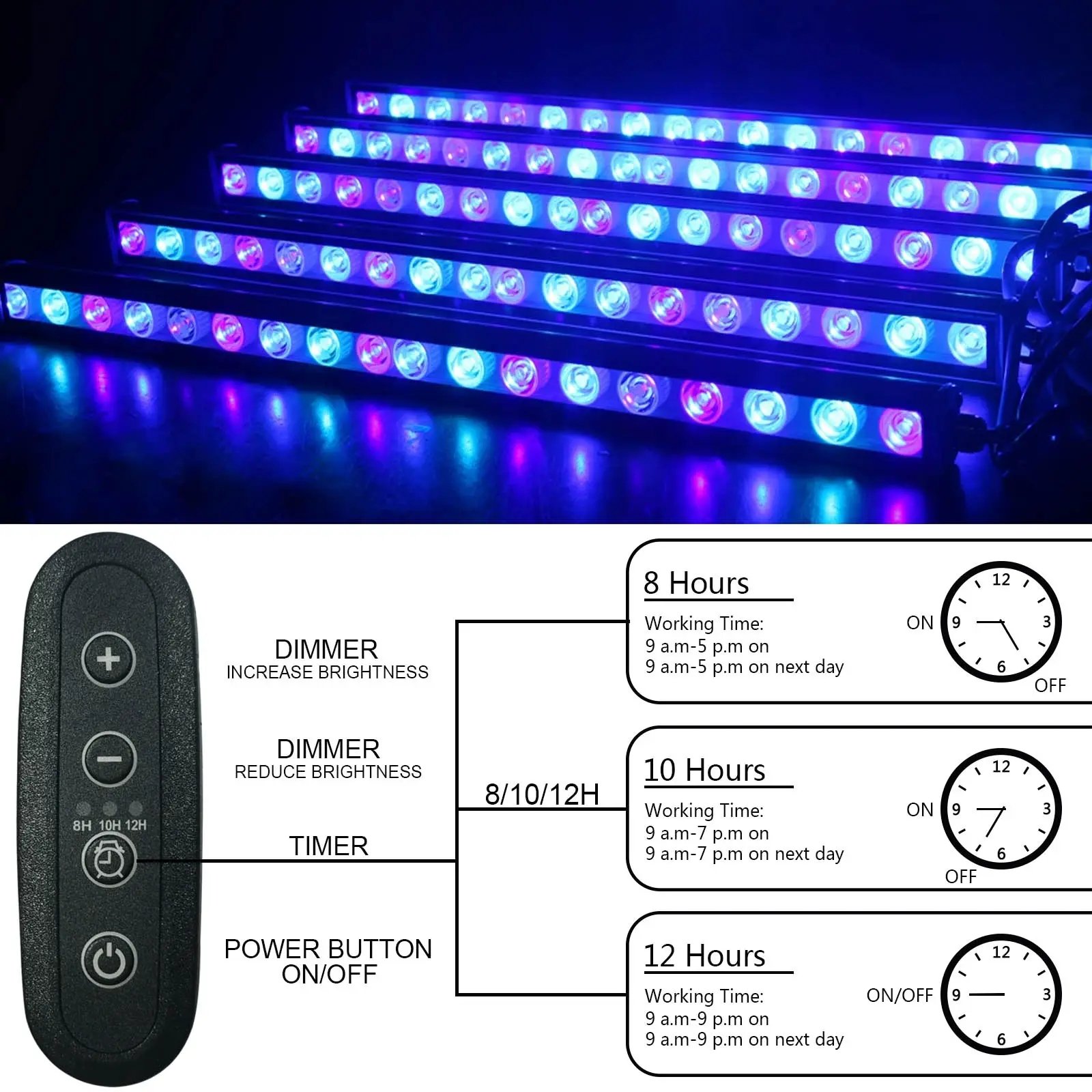 Full Spectrum Blue Plus UV Reefday Seawater Aquarium Reef Bar Led Light for Aquarium Tank Fish Coral Reef Lighting