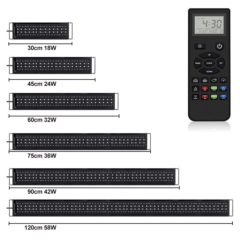 SIROKA SRK-A01 Remote Control 24/7 Smart WRGB LED Aquarium Light Full spectrum suitable for fish tanks 12-55 inches