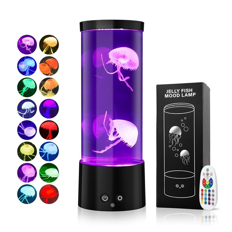 Remote Control Led Color Changing LED Night Light Mini Aquarium Jellyfish Lamp LED Desk Decoration Fish Tank