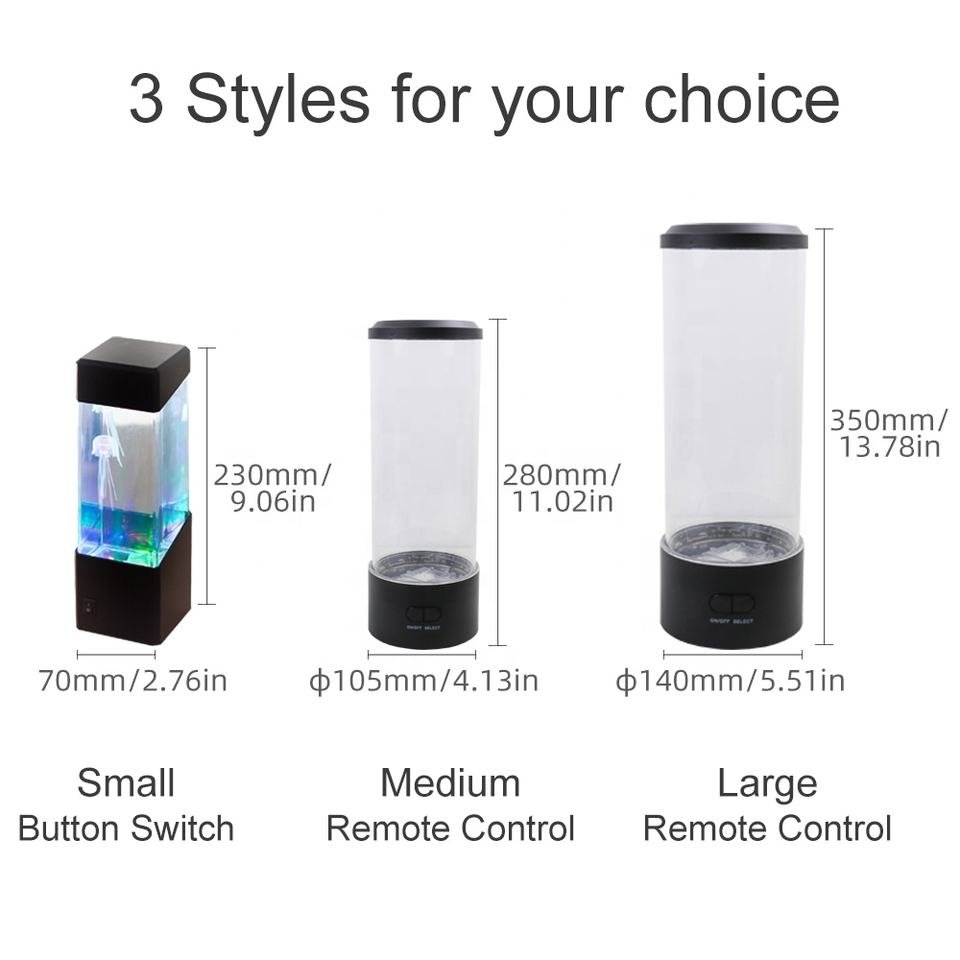 Custom Most Popular Jellyfish 7 Colors Changing Electric Round Jelly Fish Aquarium Lava Lamp Usb Charging Night Light Bedroom
