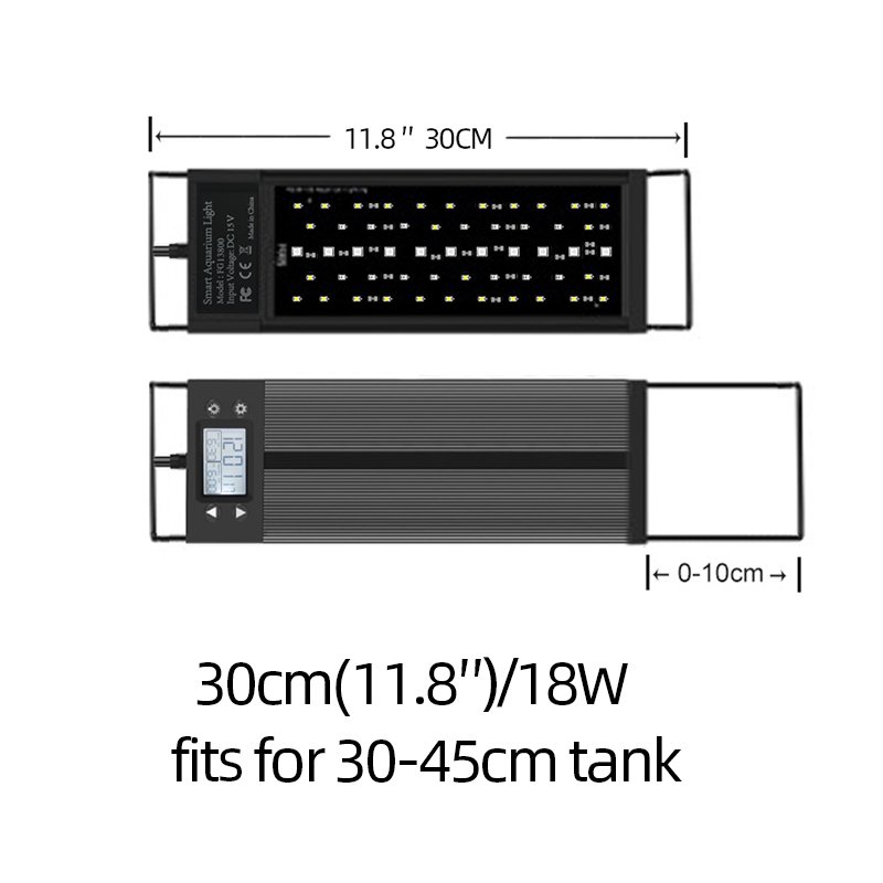30cm 12inch Aquarium LED WRGB Marine Light Intelligent Touch Control Fish Tank aquaculture decoration Light With Bracket
