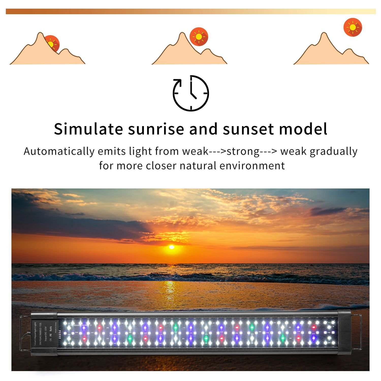 Multifunctional Fish Tank Stand LED Light Adjustable Sunset Control Planted Intelligent Aquarium Light