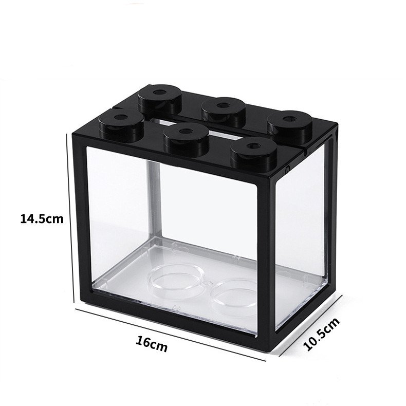 6-Hole Building Blocks Betta Fish Tank Microlandscape Plastic Fish Tank Transparent Glowing Small Fish Tank