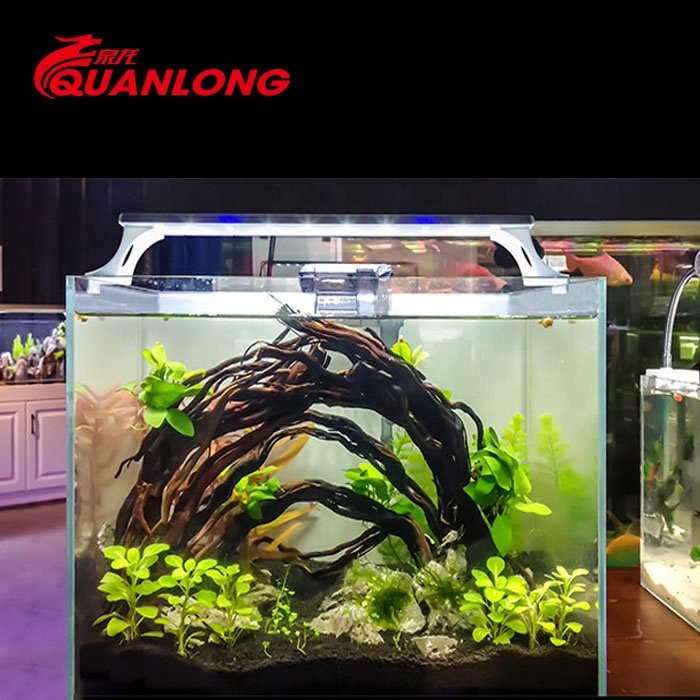 Quanlong rgb coral reef fish tank lighting planted bracket stand holder controller led aquarium light for coral reef light