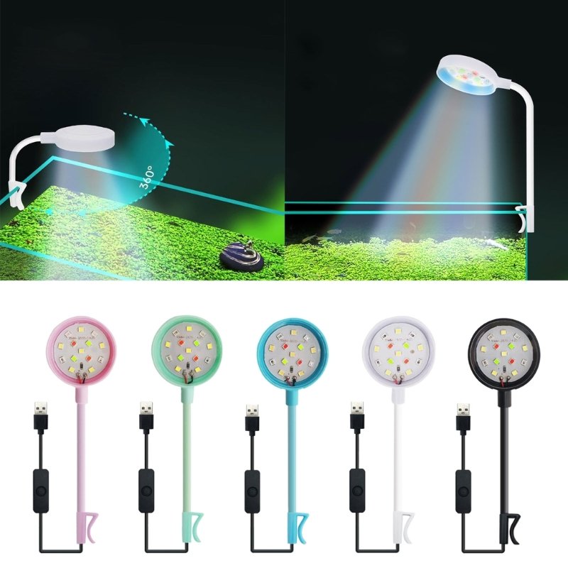 Small Aquarium Fish Bowl LED Light Plastic Lightings Aquariums & Accessories Small Plastic Water Tank Plastic Toy Fish Cylinder