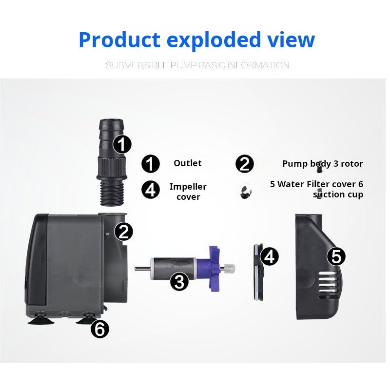 Factory Direct sales water pump for Fish Tank mute submersible pump aquarium pump mini bottom inletpump hj-41 series