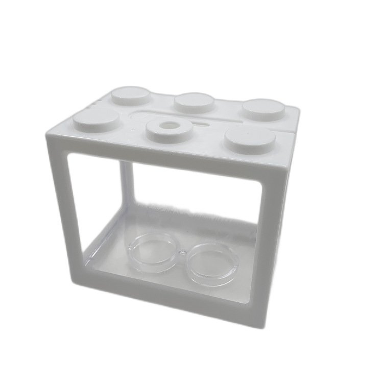 Mini Beta Fish Tank Portable Clear Building Blocks Mini Aquarium Decoration Beta Fish Tank