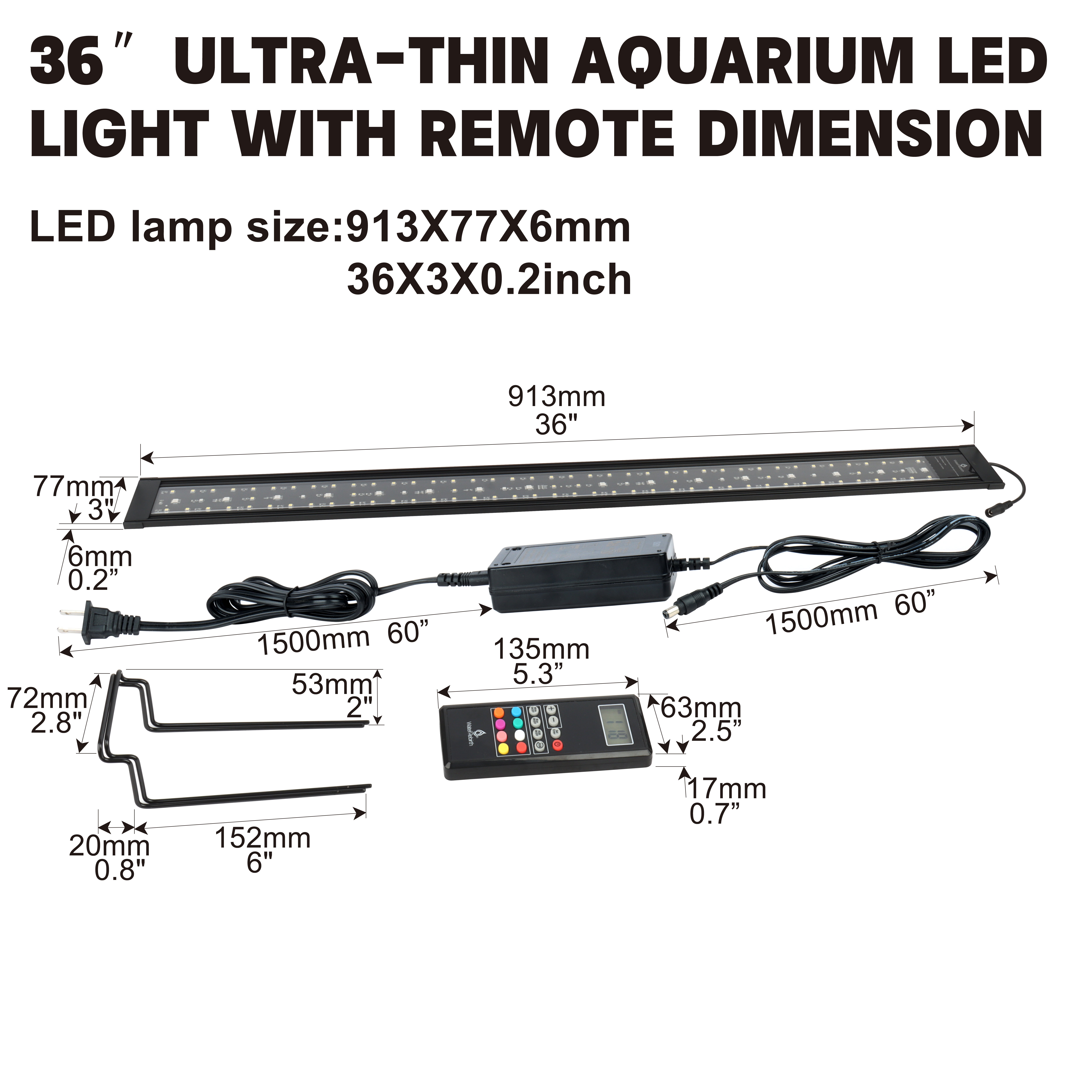 Heto FSSL-36R'' Led Aquarium Lights Rgb Aquarium Tank Led Light for Aquarium