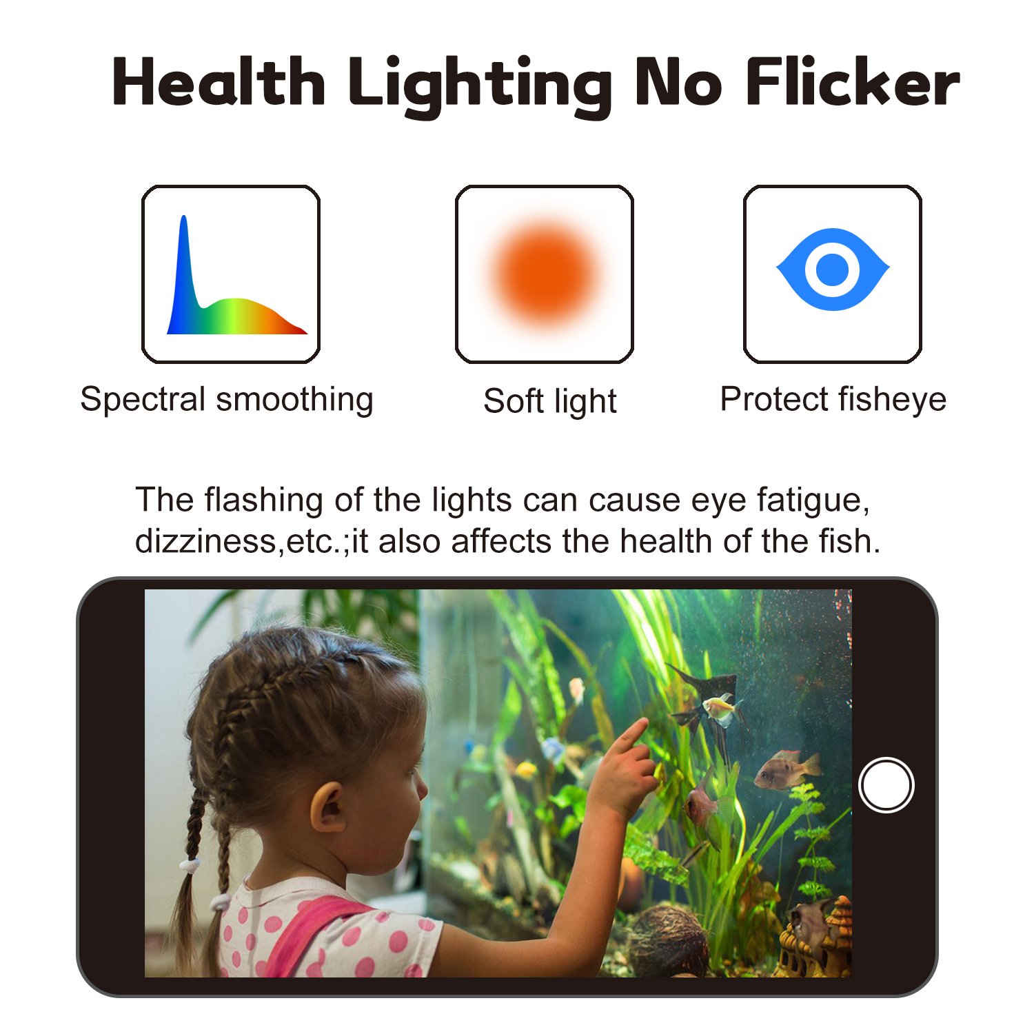 Heto FSSL-36R'' Led Aquarium Lights Rgb Aquarium Tank Led Light for Aquarium