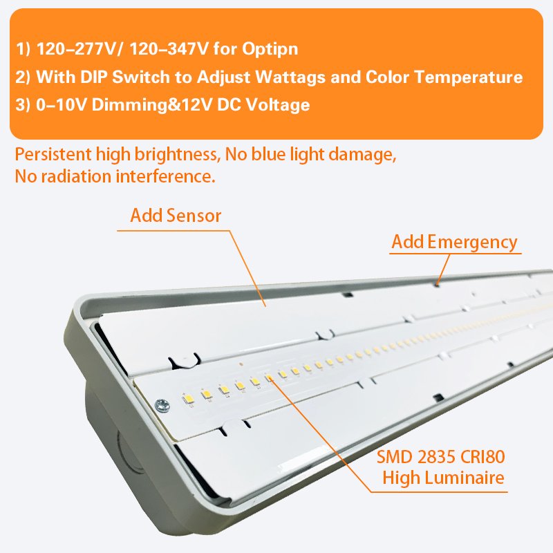 50000hrs high quality PC 2ft3ft 4ft 5ft 8ft fixture LED waterproof lighting IP66 Tri-proof Light
