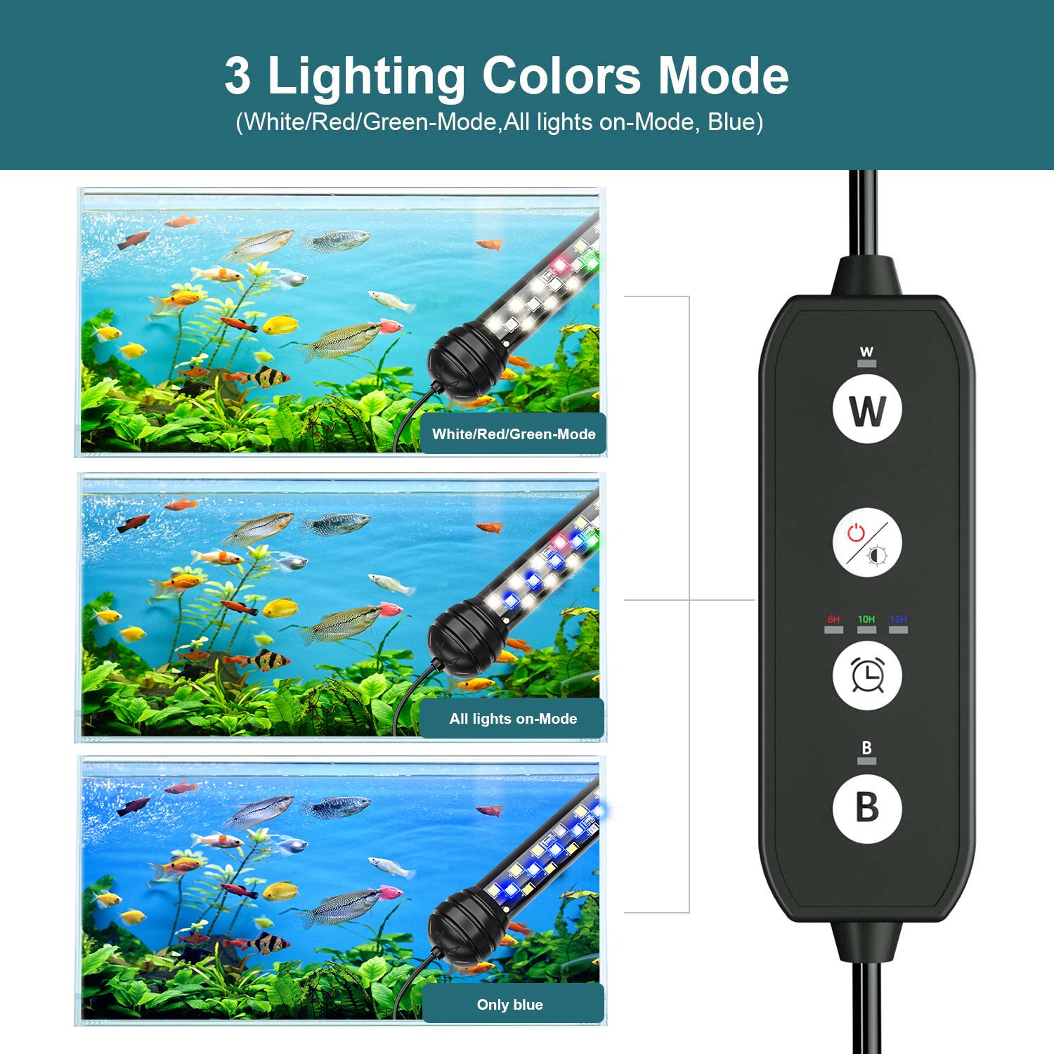 Full Spectrum Planted Aquarium Lamp Bar Accessories Fish Tank Led Submersible Aquarium Light With 3 Rows Beads Dimmer Timer