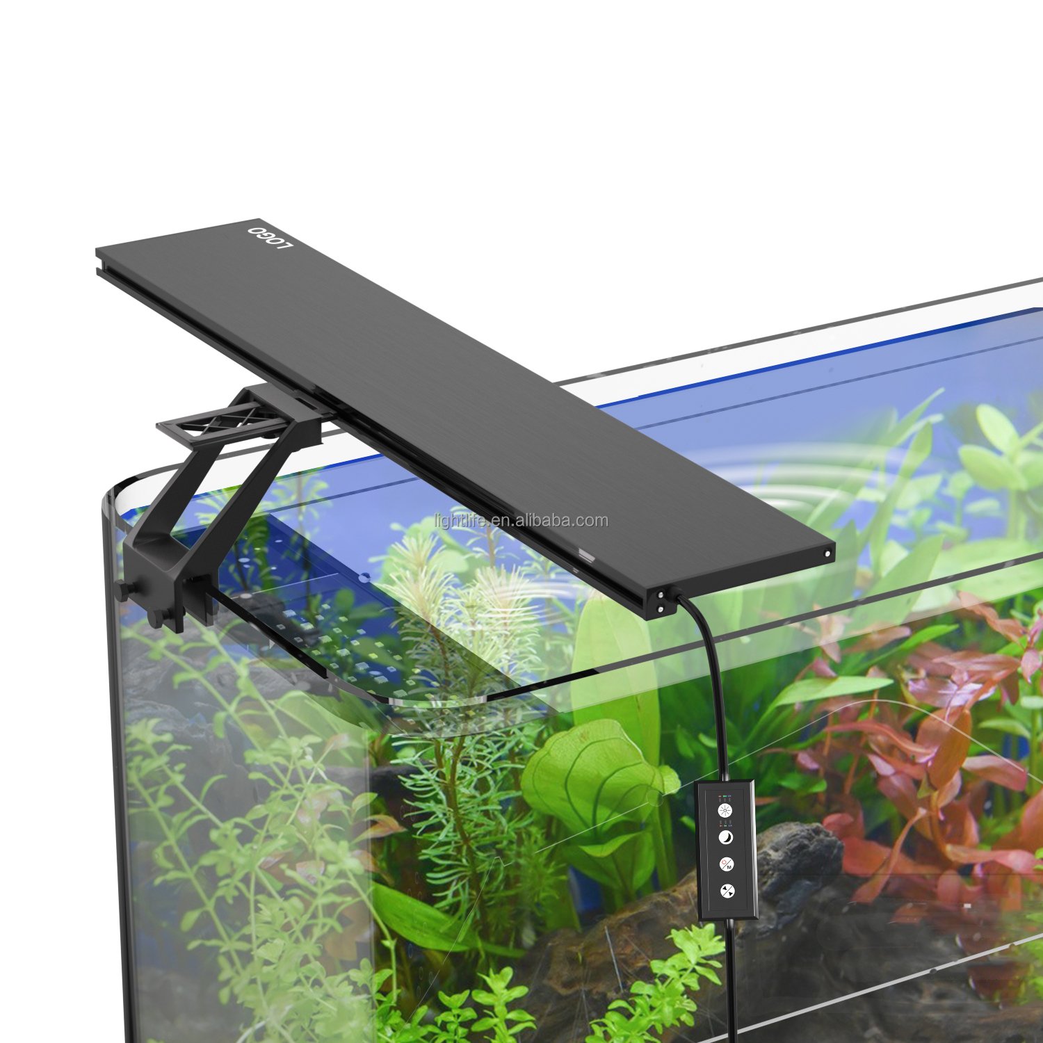 14W - 42W Waterproof Clip On Full Spectrum Aluminum LED Aquarium Lamp Bracket LED Grow Light Fish Tank With Timer Controller